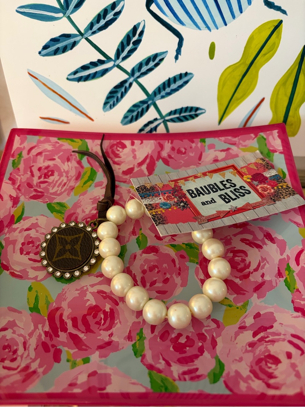 Baubles & Bliss Countess Large Pearl Stretch Bracelet NWT